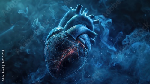 A medical heart healthy heart stock pictures, images, and royalty, in the style of feminine body, precisionist art, UHD image, dark indigo and blue