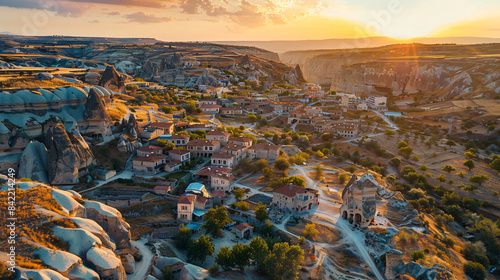 aerial view of the Avanos cave city in Cappadocia