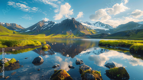 Icelandic landscap view on amazing mountain 