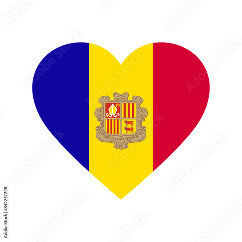 Andorra flag in heart shape