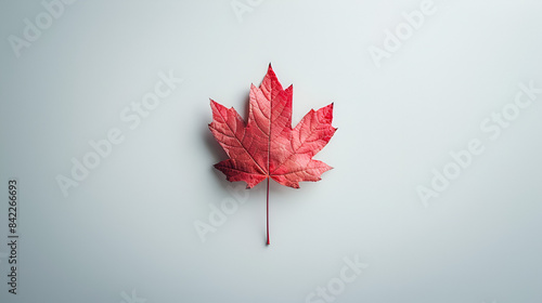 Maple leaf on white background, Canada Day celebration, symbol of Canadian pride and heritage, patriotic design, national holiday, Generative AI