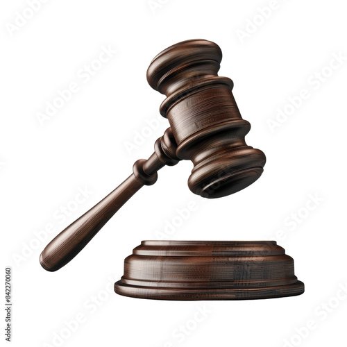 Wooden gavel and sound block on transparent background clipart