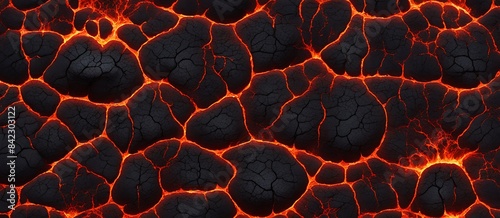 Lava texture fire background with molten rock, volcanic magma, and fiery patterns