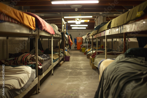 Inside a homeless shelter, portraying safe haven and support for those in need