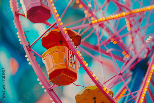 A colorful ferris wheel backdrop evokes the excitement and joy of a carnival-themed birthday celebration