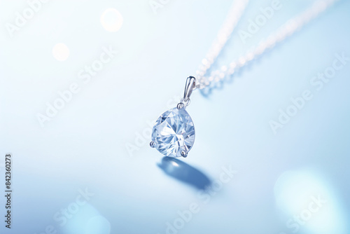 a close up of a diamond necklace