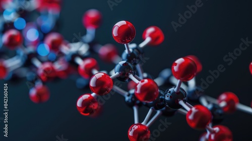 Three dimensional rendering of a molecular model of glucose