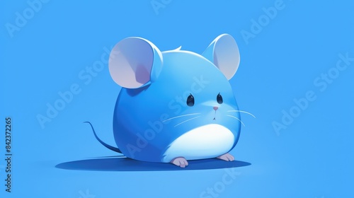 Image of a blue mouse in 2d format