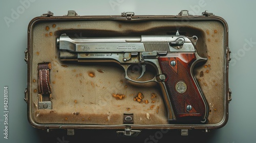 Locked disarmed secured handgun in case