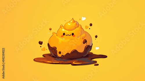 Create a vibrant 2d illustration of a poo icon to make it more eye catching and lively