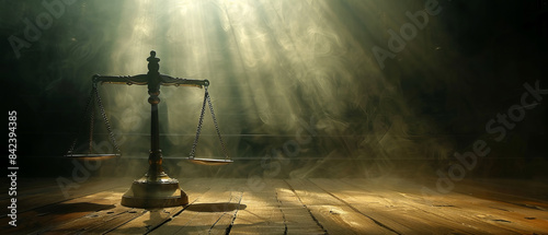 Gavel and scales of justice in a dramatic lighting setup