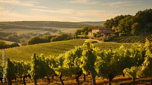 Panoramic view of vineyard in Chianti, Tuscany, Italy