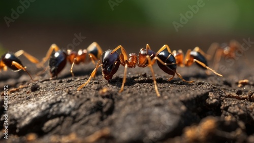 Ants Collaboratively Moving Large Objects Demonstrating Collective Strength 