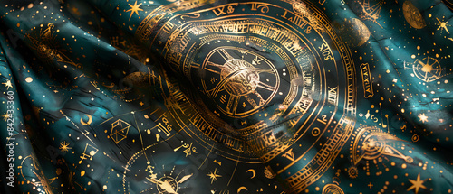 Tarot cards and astrological chart on a mystical cloth