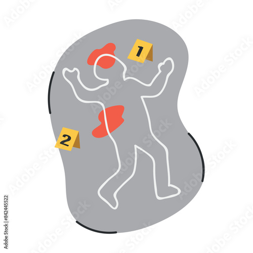 Murder scene icon clipart avatar logotype isolated vector illustration