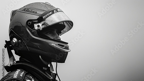 F1 Driver Silhouette Black and White