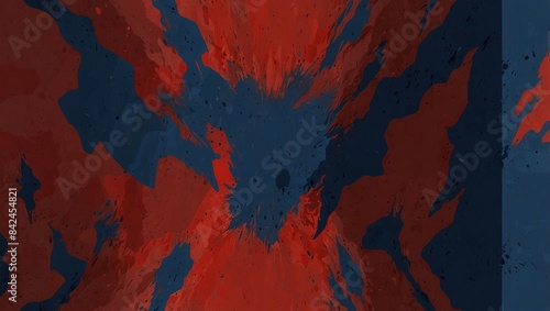 Red and Blue isolation background, Illustration. 2d style