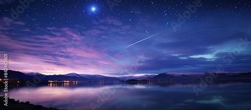 Mountain night sky view with copy space image.