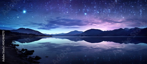 Mountain night sky view with copy space image.