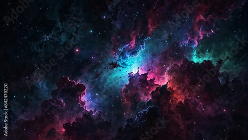 Neon Nebula high resolution 13k background for sci fi and gaming related content. 2d style