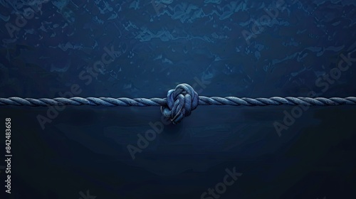 A sleek vector artwork depicting a knotted rope with intricate, detailed twists and turns.