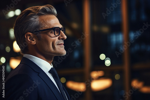 Designed with generative ai technology image of handsome elegant gentleman successful worker