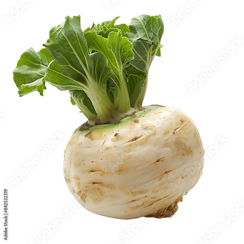 [Transparent Background PNG]Fresh white turnip isolated on white background