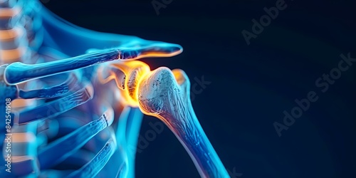 Visual representation of the structure of the shoulder joint. Concept Human Anatomy, Shoulder Joint, Structure, Bones, Muscles