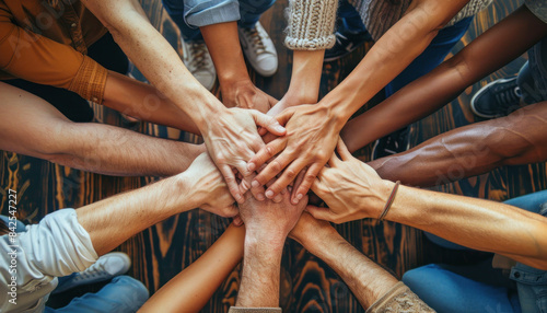 A circle formed by people holding hands, a gesture of unity and connection among individuals