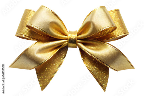 Gold bow on white background