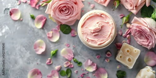 Antiaging lip balm cream with collagen rose toner soap and shaving foam. Concept Skin Care Products, Antiaging Lip Balm, Collagen Toner, Rose Soap, Shaving Foam