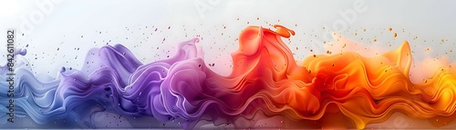 A dynamic burst of vibrant colors splattered against a clean, white backdrop