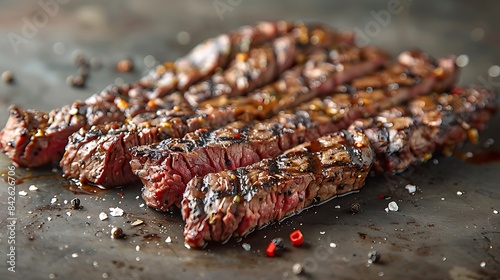Jamaican jerk steak cut out mockup an isolated minimalistic background spicy and full of island flavor