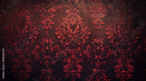 A luxurious, elegant background with a rich, deep color and intricate damask or floral patterns, suitable for high-end branding.
