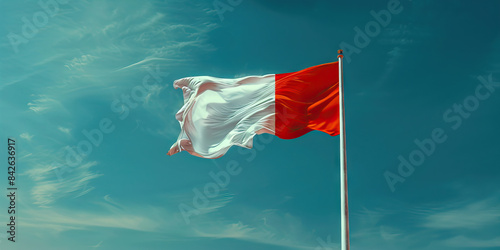 The Red and White: The Flag of Monaco as a Symbol of Power and Wealth - Picture the flag of Monaco with its red symbolizing and white symbolizing the principality