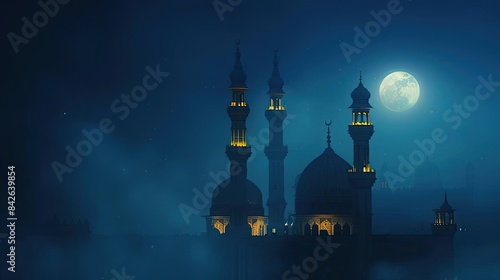mosques, eid al - adha background, mosque, moon, smoke, night, no people, no people, no people, no people, no people, no people, no people