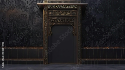 kaaba, eid al - adha background, black, gold, wood, no people, indoors, no people, indoors, no people, indoors, indoors, indoors, indoors,