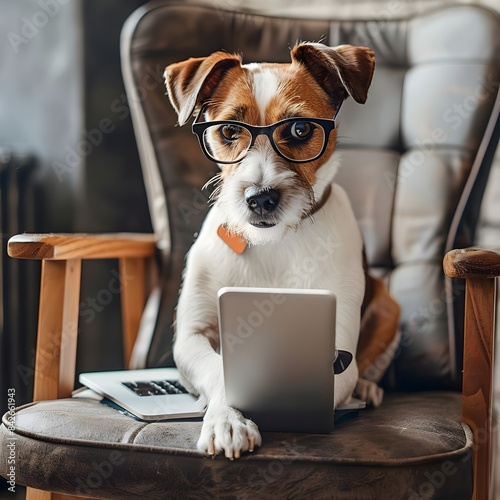 adorable_dog_wearing_glasses_sitting_on_an_office