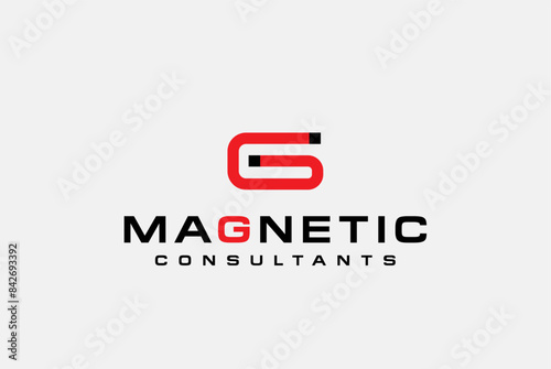 Letter g magnetic logo design template 