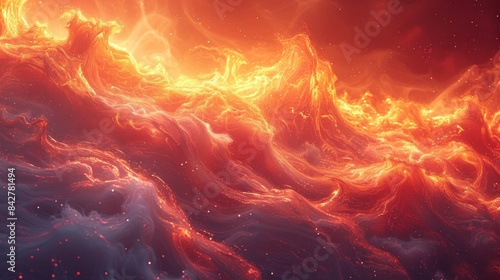 Fiery abstract liquid waves texture