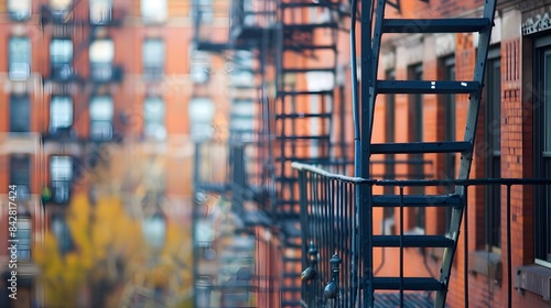 Defocused New York City Fire Escape with Room for Text