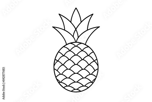 pineapple outline silhouette vector illustration