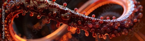 68 3D render alien organism tendril with bio mechanical nano details