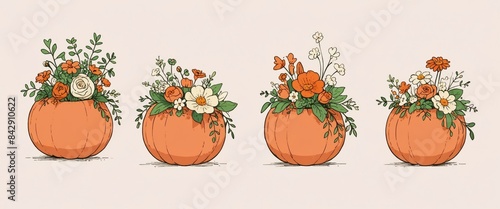 How to make a floral arrangement inside the pumpkin tutorial. Anime style