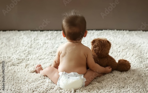 Baby and Teddy Bear Companionship