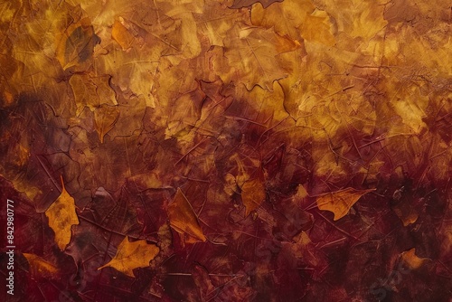 Vibrant and textured background featuring fallen autumn leaves in warm shades of orange, red, and brown. Perfect for designs related to fall, nature, and the changing seasons