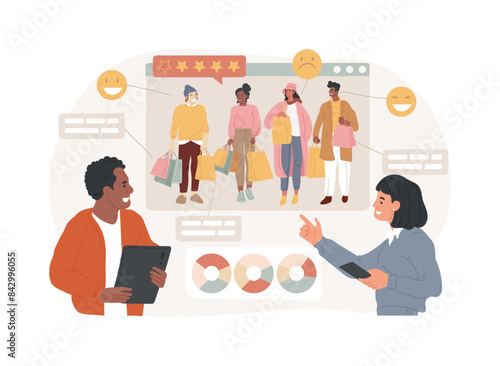 Consumer behaviour isolated concept vector illustration.