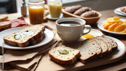 Berlin Breakfast Experience: Start Your Day with Rye Bread, Liver Sausage, Pickles, and Strong Coffee, Generative AI