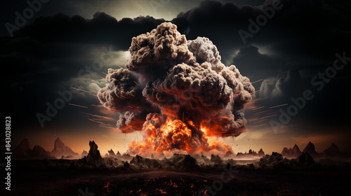 Photograph Nuke explosion in abandon valley