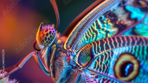 magnification of a macro lens, the butterfly reveals an intricate tapestry of details